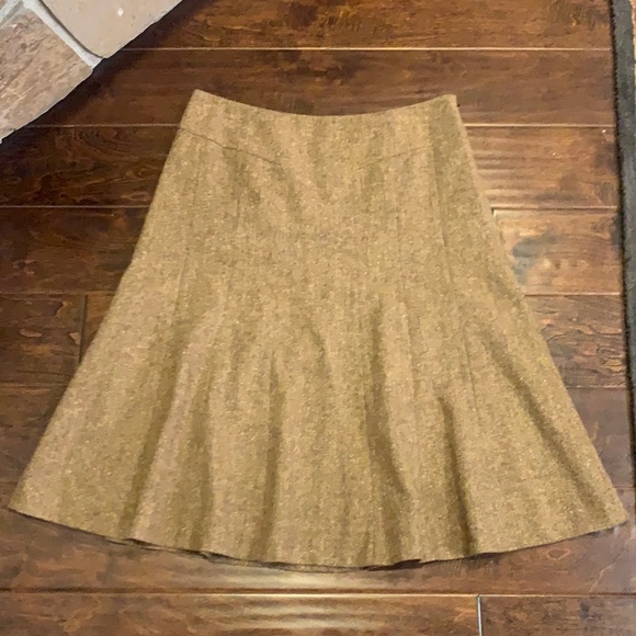 Wool blend a line skirt